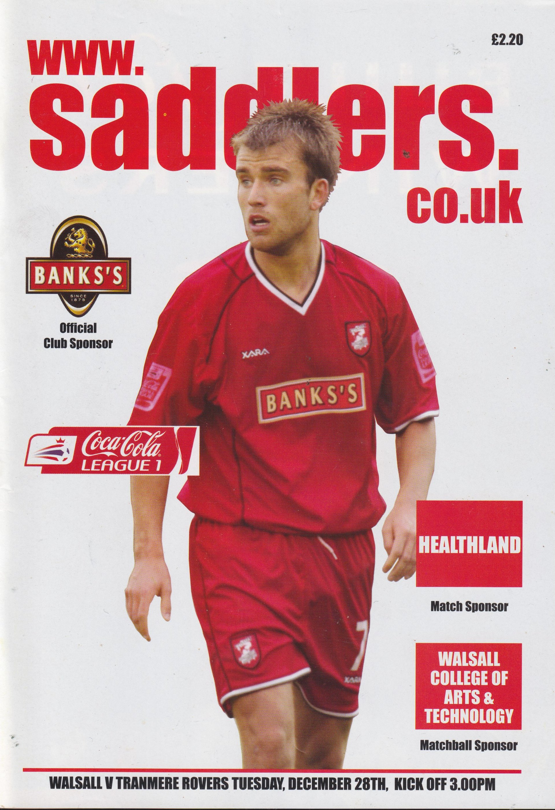 Walsall v Tranmere Rovers match programme